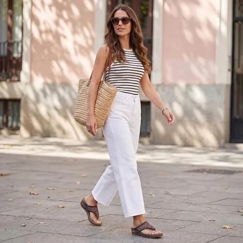 Ecetana Wedge Sandals for Women Comfortable Casual Stylish Flip Flops | 2.16 Inch Heel thumbnail 2
