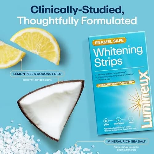 Lumineux Teeth Whitening Strips 18 Count (1 Month Supply) | Dentist-Formulated, Peroxide-Free, Enamel-Safe thumbnail 5