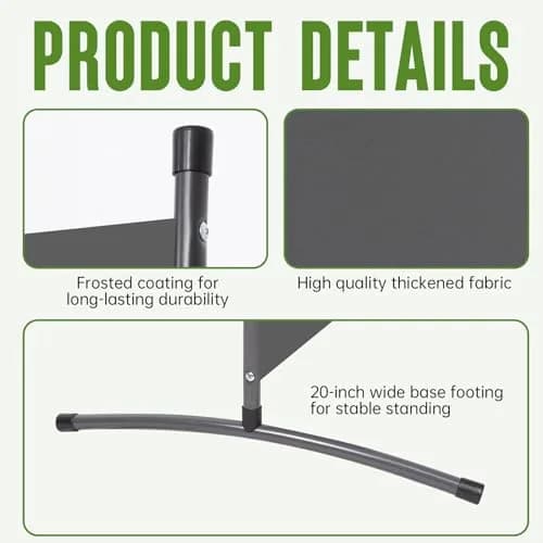 JVVMNJLK 3 Panel Folding Room Divider 102" Wx71.3" Grey | Portable Steel Privacy Screen thumbnail 2