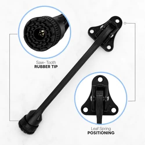 HOME&I 7-Inch Kick Down Door Stopper with Leaf Spring & Non-Slip Rubber Foot, Satin Nickel | Extended Reach Door Holder for Wood, Tile, Carpet & Concrete Floors thumbnail 4