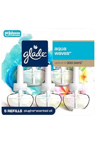 Glade PlugIns Refills Air Freshener Aqua Waves 3.35 Fl Oz (100 ml) | Scented Oil for Home & Bathroom thumbnail 1