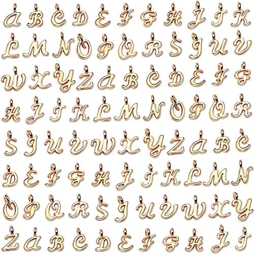 SANNIX Gold Letter Charms & Jump Rings | Alphabet A-Z Pendants for DIY Jewelry Projects thumbnail 1