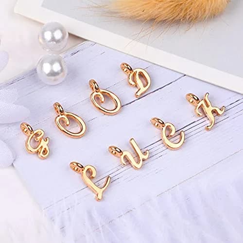 SANNIX Gold Letter Charms & Jump Rings | Alphabet A-Z Pendants for DIY Jewelry Projects thumbnail 5