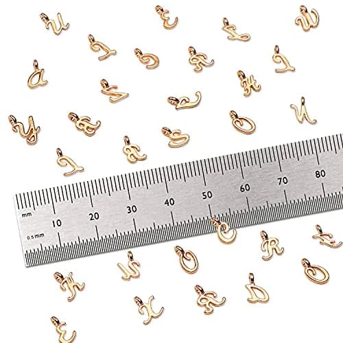 SANNIX Gold Letter Charms & Jump Rings | Alphabet A-Z Pendants for DIY Jewelry Projects thumbnail 2