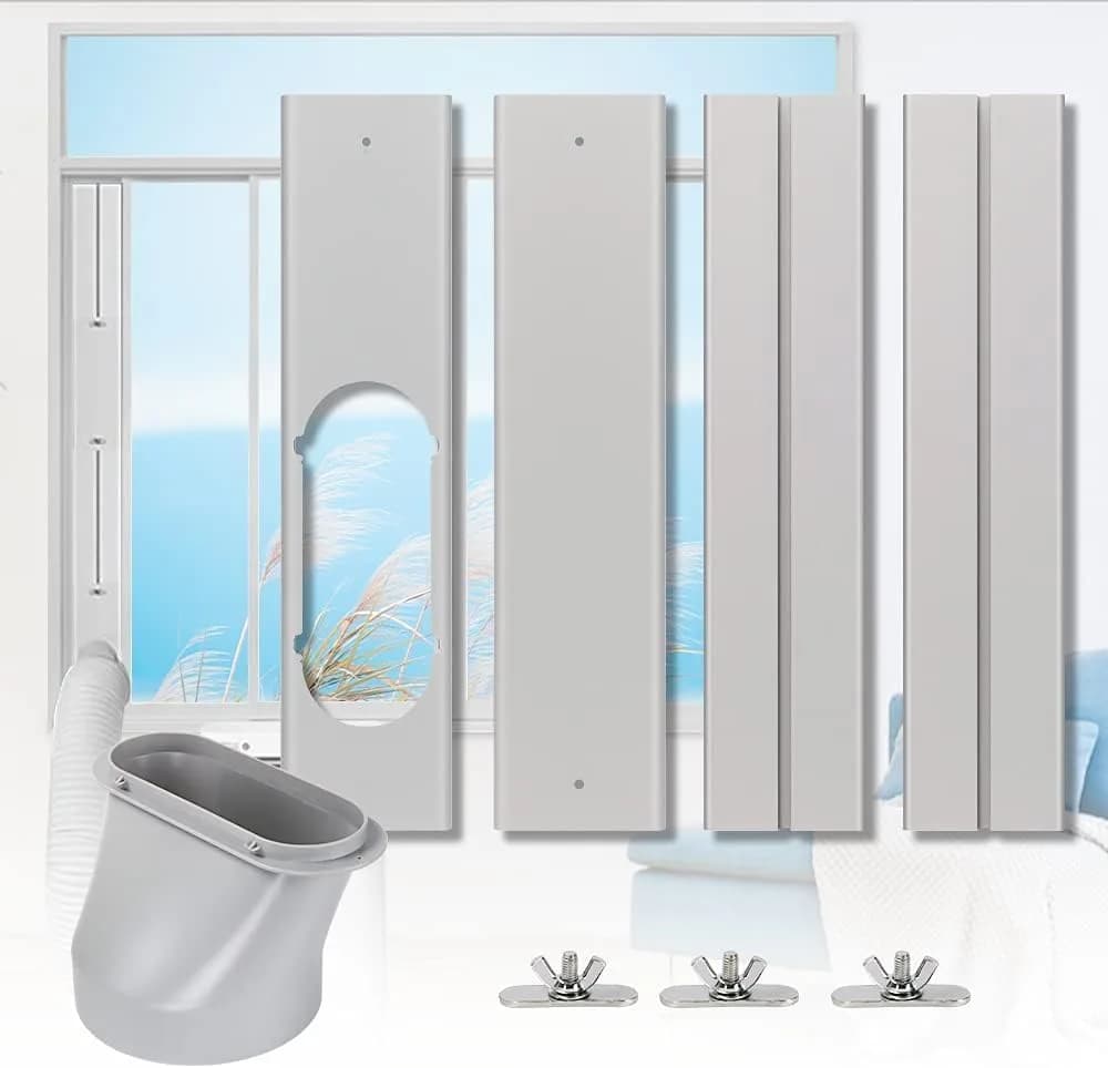 UNAOIWN Portable AC Window Vent Kit 5.9" | Easy Installation & Durable PVC Material - main product image