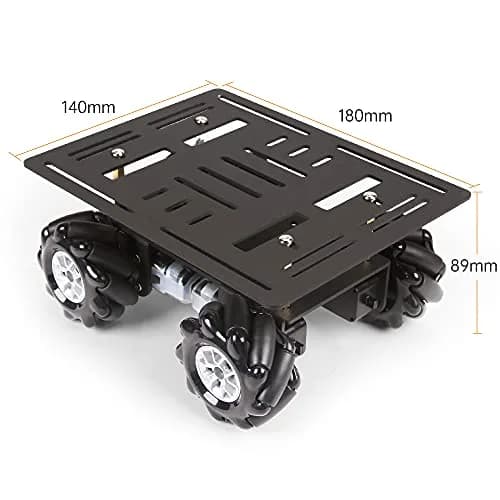 LewanSoul Mecanum Robot Chassis Car Kit 180x140x89mm | Aluminum Alloy Frame with 360° Omnidirectional Wheels thumbnail 7