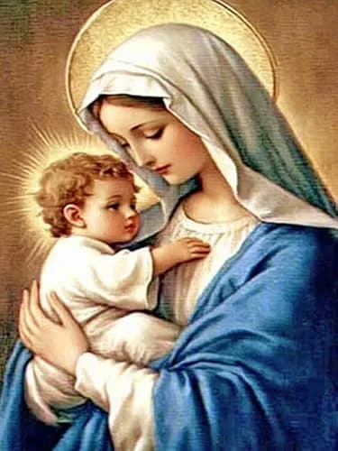 F-CANLAN Virgin Mary Bless the Child Diamond Art Kit 30x40cm (12x16 inches) | Full Drill Religious Artwork thumbnail 1