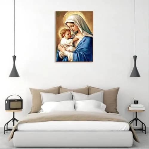 F-CANLAN Virgin Mary Bless the Child Diamond Art Kit 30x40cm (12x16 inches) | Full Drill Religious Artwork thumbnail 2