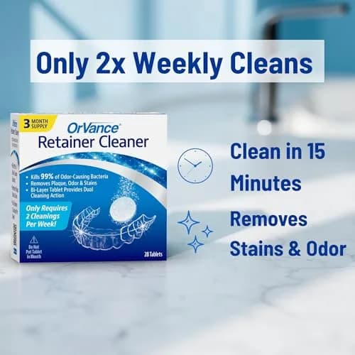 OrVance Retainer Cleaner Tablets 28 Count (3 Month Supply) | Cleans Orthodontic Appliances Twice Weekly thumbnail 3
