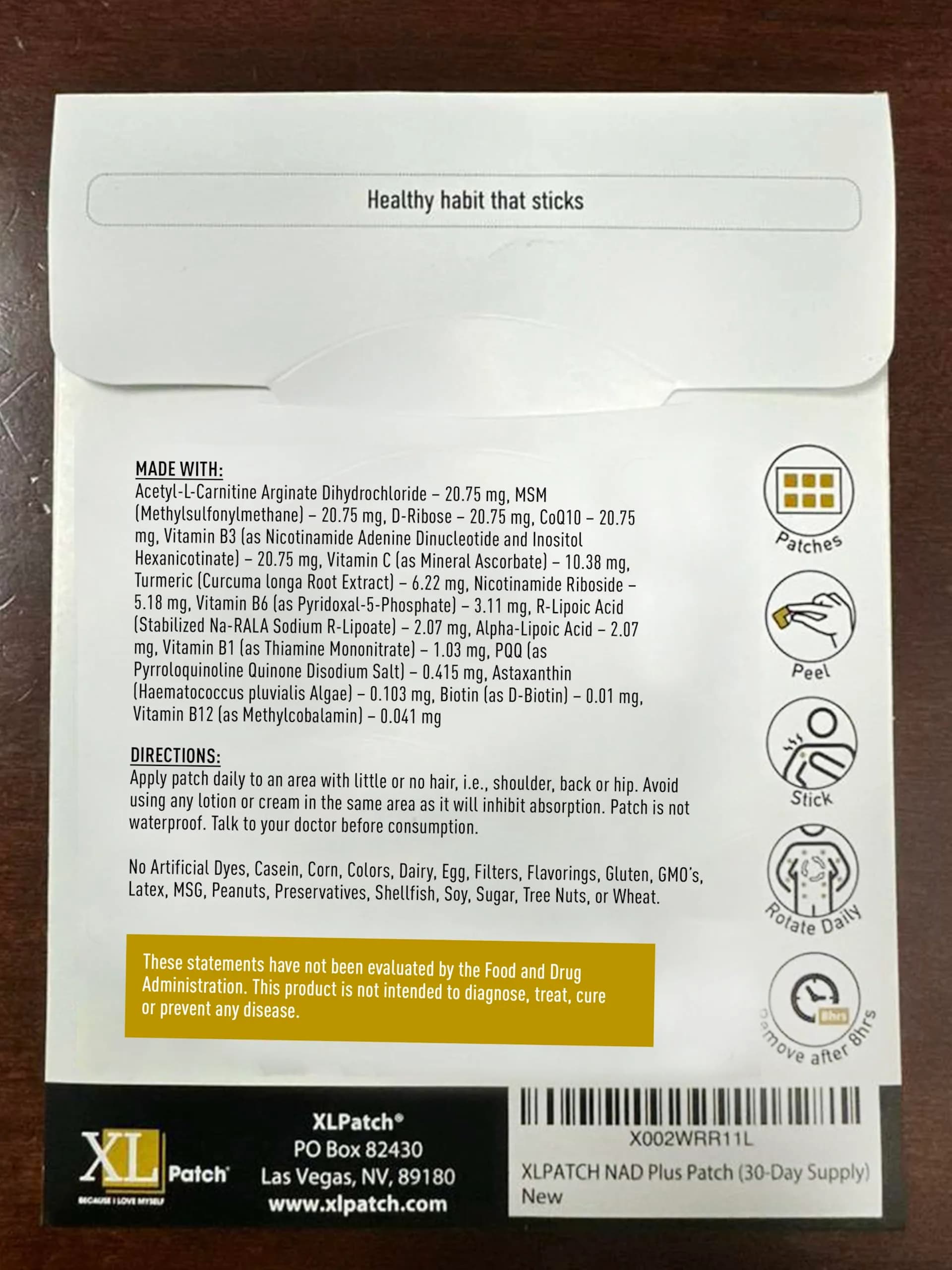XLPATCH NAD Patches 30 Count | Supports Wellness with Amino Acids - view 2