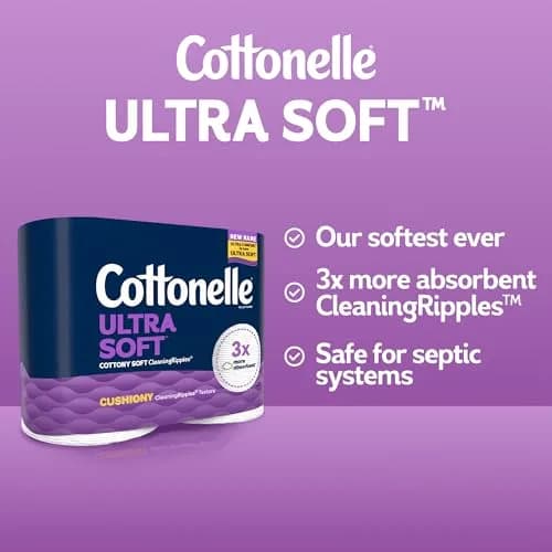 Cottonelle Ultra ComfortCare Soft Toilet Paper 32 Family Mega Rolls | 2-Ply, 10400 Sheets thumbnail 6