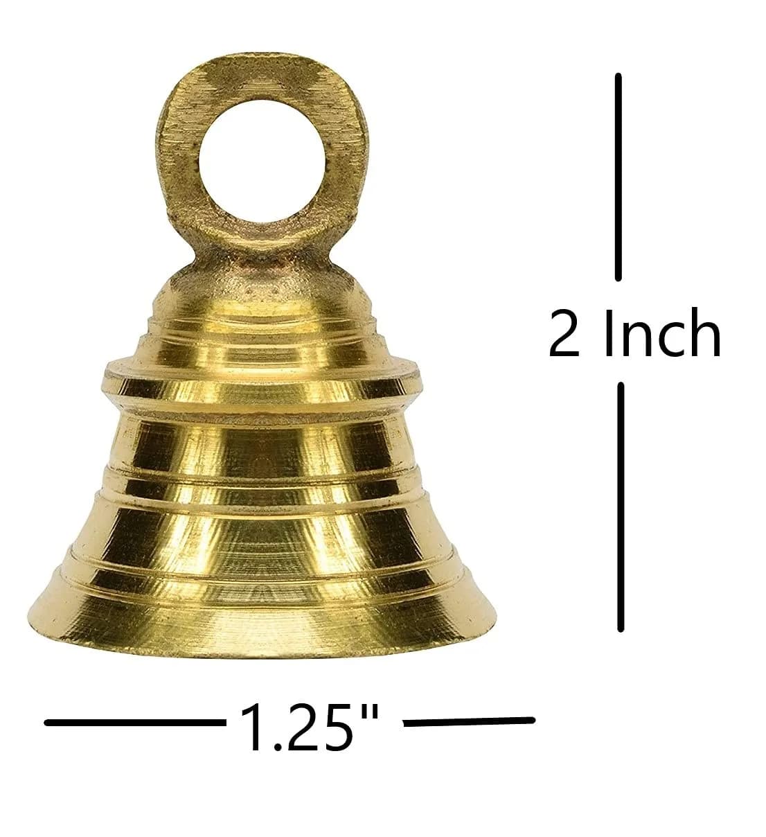 UAPAN Brass Hanging Bells for Festival Home Decoration with J Hook, 5.08 cm (2 Inch) Pack of 18 | Classic Religious Style - view 2