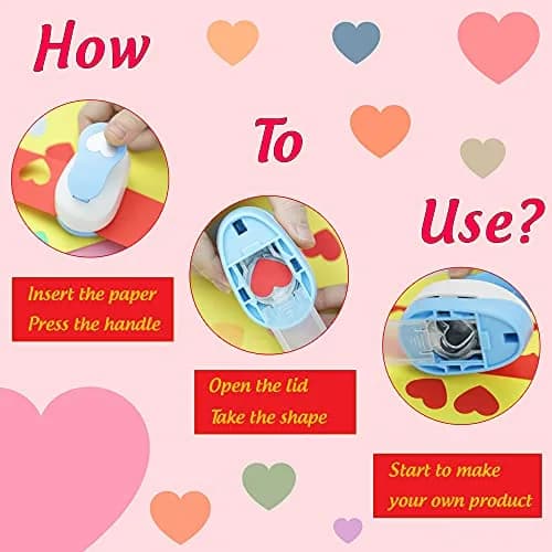 ECOHU Heart Punch for Paper Crafts 1-Inch | Easy Spring-Action Lever for Card Making & Scrapbooking thumbnail 4