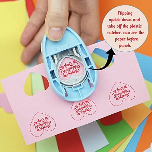 ECOHU Heart Punch for Paper Crafts 1-Inch | Easy Spring-Action Lever for Card Making & Scrapbooking thumbnail 2