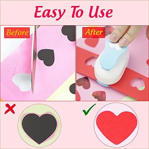 ECOHU Heart Punch for Paper Crafts 1-Inch | Easy Spring-Action Lever for Card Making & Scrapbooking thumbnail 3