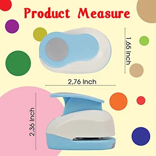 ECOHU 1-Inch Circle Hole Punch | Spring-Action Lever for Crafts, Scrapbooks, Cards (Blue/White) thumbnail 4
