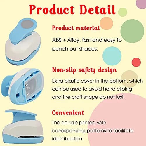 ECOHU 1-Inch Circle Hole Punch | Spring-Action Lever for Crafts, Scrapbooks, Cards (Blue/White) thumbnail 6