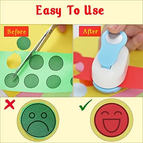 ECOHU 1-Inch Circle Hole Punch | Spring-Action Lever for Crafts, Scrapbooks, Cards (Blue/White) thumbnail 3
