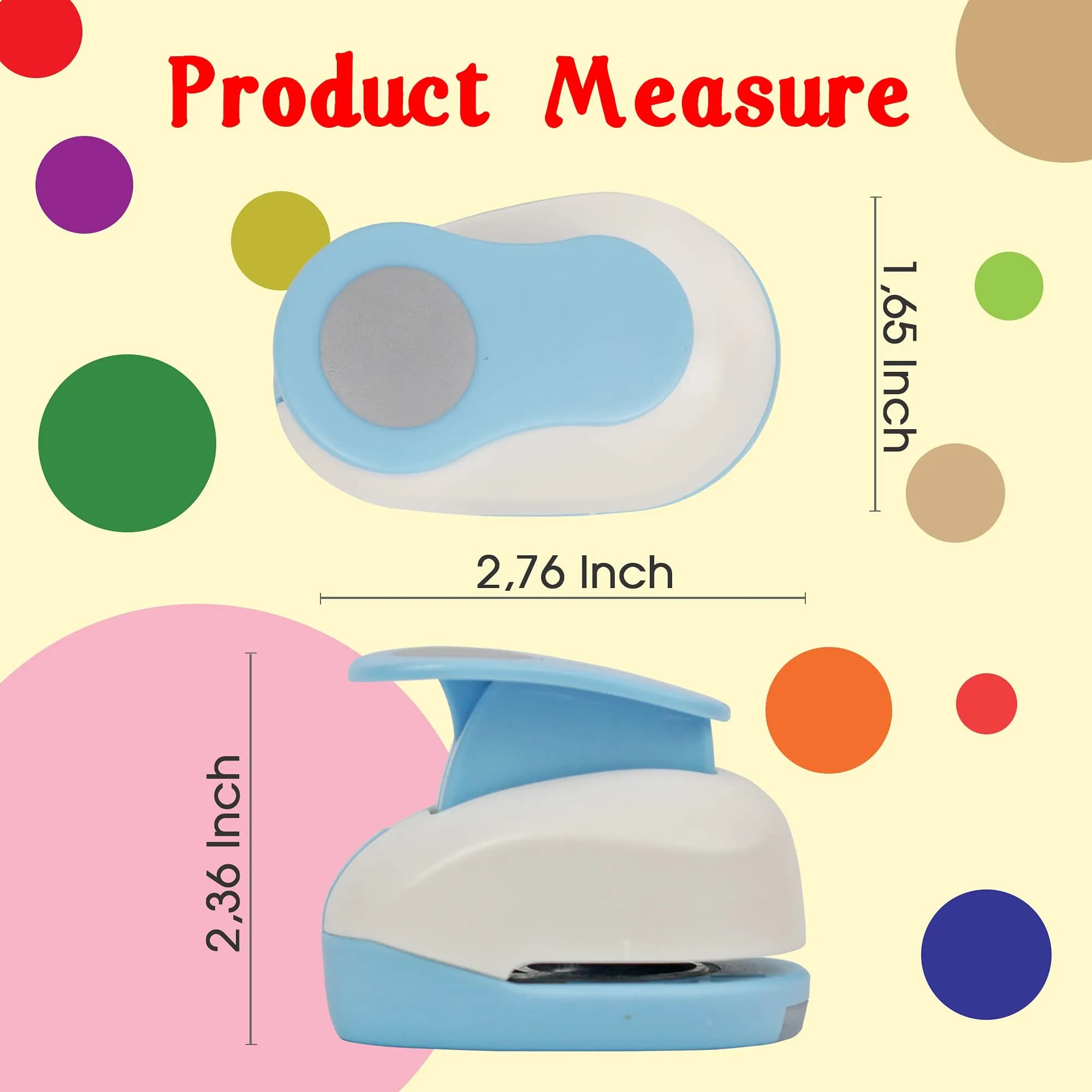 ECOHU 1-Inch Circle Hole Punch | Spring-Action Lever for Crafts, Scrapbooks, Cards (Blue/White) - view 4