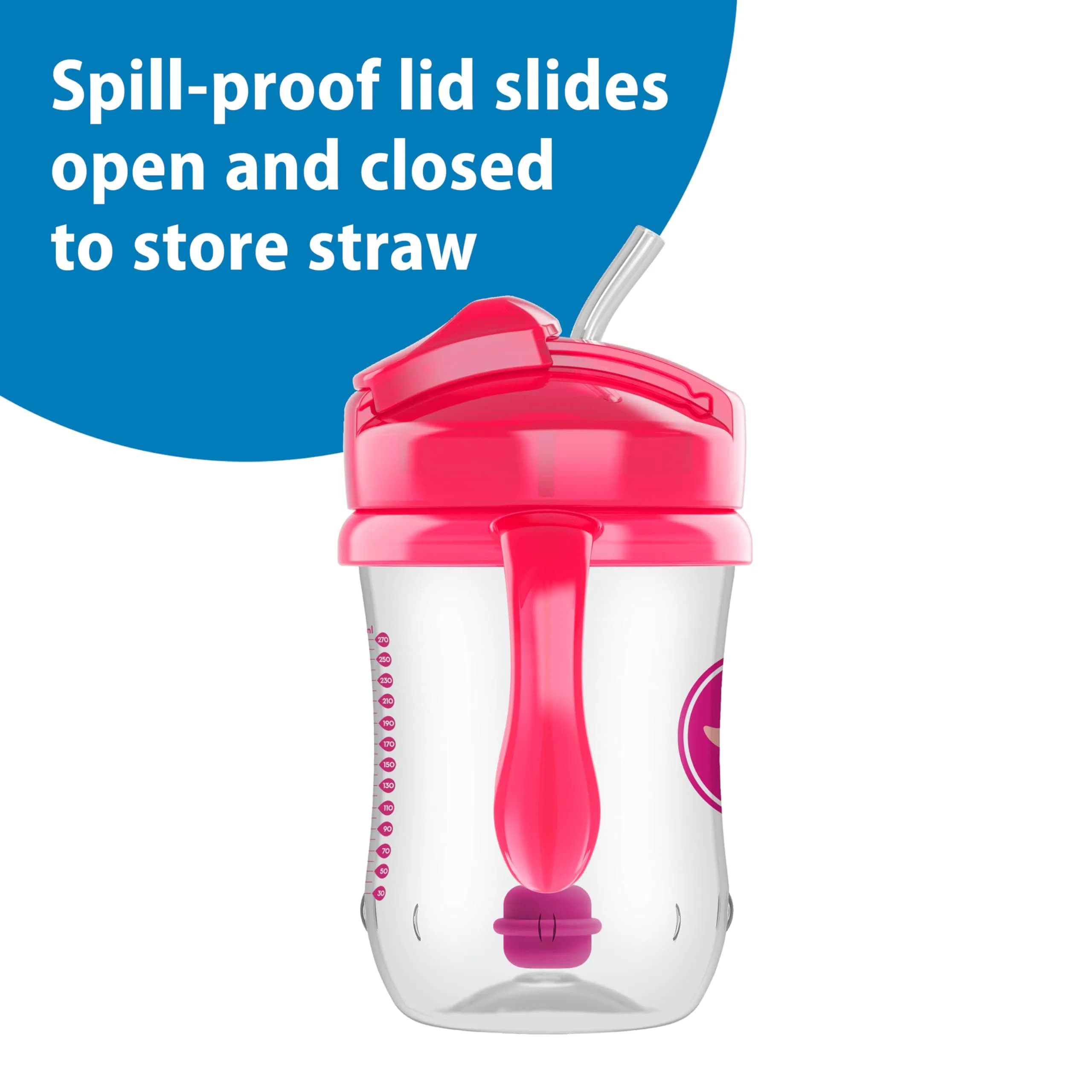 Dr. Brown's Milestones Baby's First Straw Cup 270ml (9 oz) | Spill-Proof Training Cup with Weighted Straw - view 4