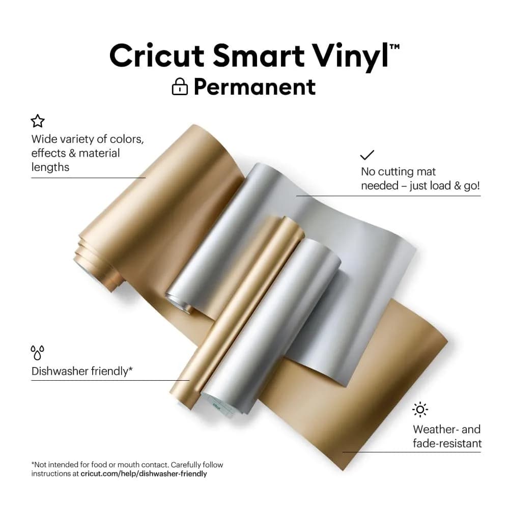 Cricut Smart Permanent Vinyl, Silver - Single 3ft Roll (33cm x 0.9m) | Matless Cutting for Maker 3 & Explore 3 thumbnail 2