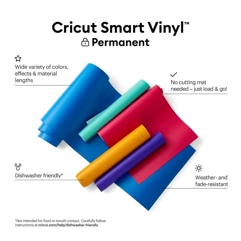 Cricut Smart Permanent Vinyl Orange 3ft (33cm) Roll | Matless Cutting for DIY Projects - view 2