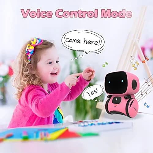 KaeKid Interactive Smart Robot Toy for Girls 3-5, Voice Control, Singing, Dancing, Repeating, Recording | Pink thumbnail 5