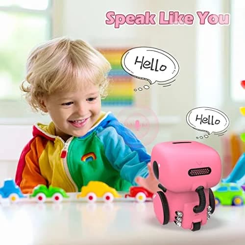 KaeKid Interactive Smart Robot Toy for Girls 3-5, Voice Control, Singing, Dancing, Repeating, Recording | Pink thumbnail 6