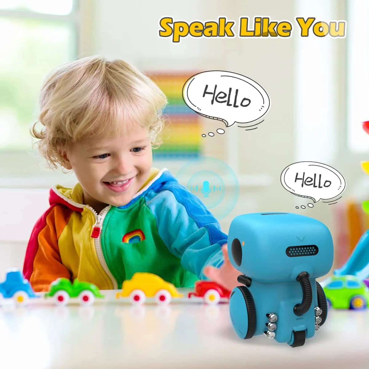 KaeKid Interactive Smart Robot Toy with Voice Control, Touch Sensor, Singing & Dancing, 15.5 cm (6.1 Inch) | Programmable Robot for Kids Age 3-8 thumbnail 6