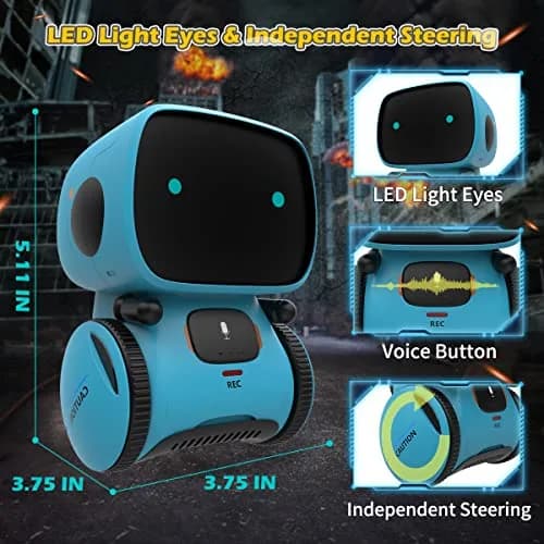 KaeKid Interactive Smart Robot Toy with Voice Control, Touch Sensor, Singing & Dancing, 15.5 cm (6.1 Inch) | Programmable Robot for Kids Age 3-8 thumbnail 2