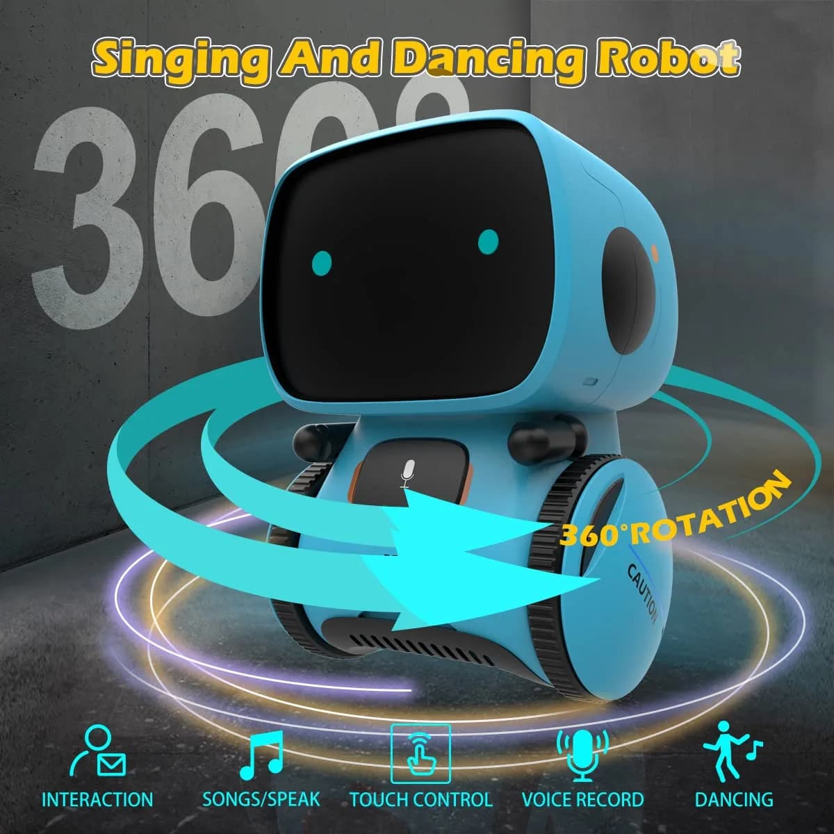 KaeKid Interactive Smart Robot Toy with Voice Control, Touch Sensor, Singing & Dancing, 15.5 cm (6.1 Inch) | Programmable Robot for Kids Age 3-8 thumbnail 3