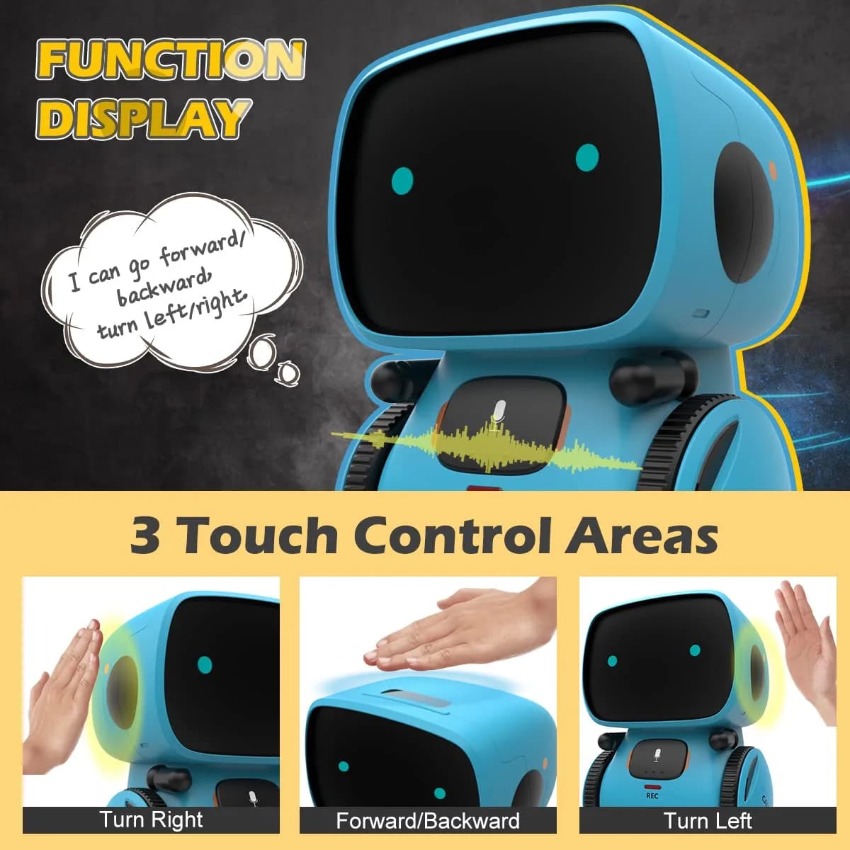 KaeKid Interactive Smart Robot Toy with Voice Control, Touch Sensor, Singing & Dancing, 15.5 cm (6.1 Inch) | Programmable Robot for Kids Age 3-8 thumbnail 4