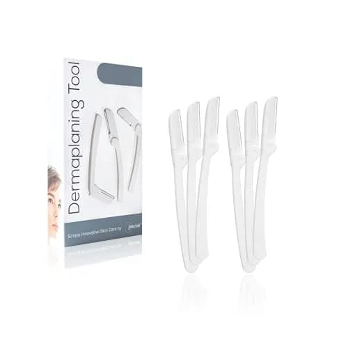 Jasclair Dermaplaning Razor for Women - Face Shaver for Peach Fuzz & Brows, 6 Count | Gentle Exfoliation & Eyebrow Shaping thumbnail 1