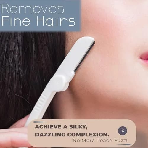Jasclair Dermaplaning Razor for Women - Face Shaver for Peach Fuzz & Brows, 6 Count | Gentle Exfoliation & Eyebrow Shaping thumbnail 2