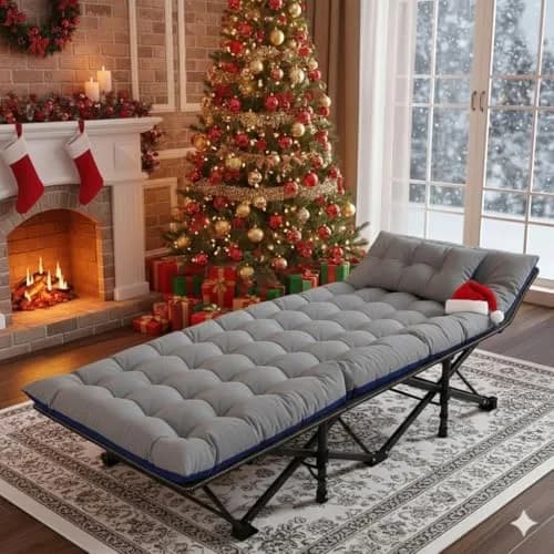Slsy Folding Camping Cot for Adults with Mat & Carry Bag, 28in Wide, 400kg (880Lbs) thumbnail 8