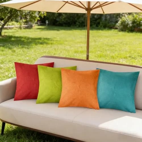 yeabwps Decorative Outdoor Waterproof Throw Pillow Covers 45x45 cm (18x18 Inches) Pack of 4 | Vibrant Colors for Patio & Garden thumbnail 5