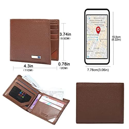 SMART LB Slim Leather Wallet Tracker Card Holder with Bluetooth Finder & App Control | 11 cm (4.3 in) x 9 cm (3.5 in) x 2 cm (0.8 in) thumbnail 6