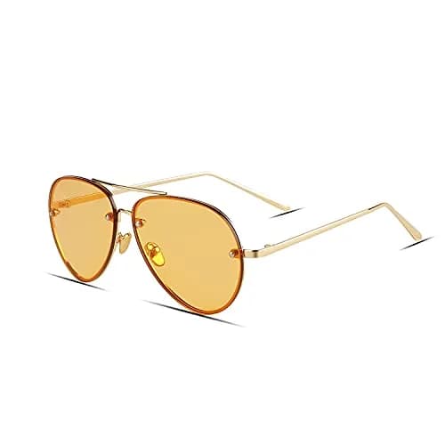Freckles Mark Classic Oversized Aviator Sunglasses Gold Orange 62mm | UV400 Protection thumbnail 2