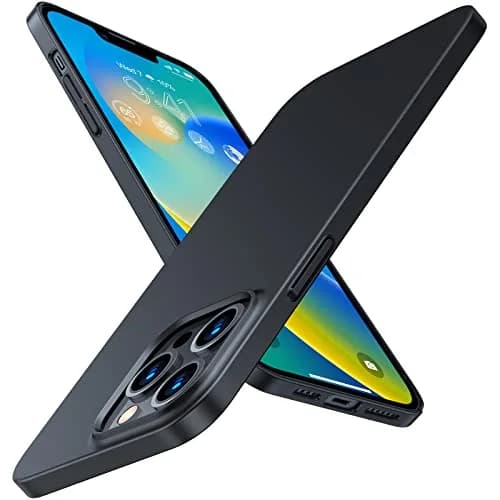 TORRAS Slim Fit for iPhone 13 Pro Case 6.1 Inch | Never Yellowing, Ultra Thin, Matte Black — Black