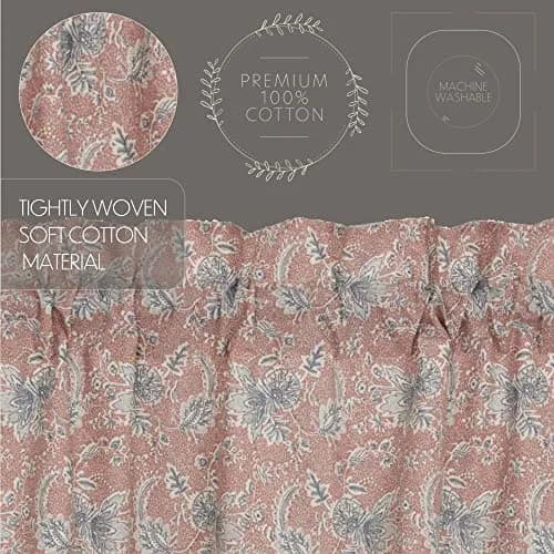 VHC Brands Kaila Country Cottage Vintage Floral Curtain Swag Set of 2 36x36x17 | Rustic Floral Design for Cozy Cottage Vibes thumbnail 4