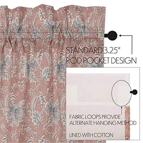 VHC Brands Kaila Country Cottage Vintage Floral Curtain Swag Set of 2 36x36x17 | Rustic Floral Design for Cozy Cottage Vibes thumbnail 5