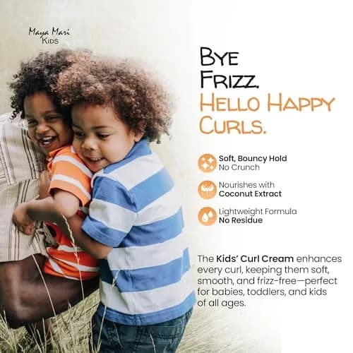 MAYA MARI Kids Curl Cream Coconut Lime Twist 355ml (12 oz) | Defines Curls, Tames Frizz, Kid-Safe Formula thumbnail 4