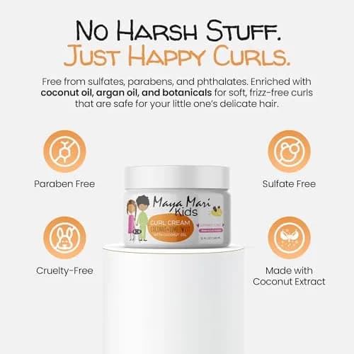 MAYA MARI Kids Curl Cream Coconut Lime Twist 355ml (12 oz) | Defines Curls, Tames Frizz, Kid-Safe Formula thumbnail 5