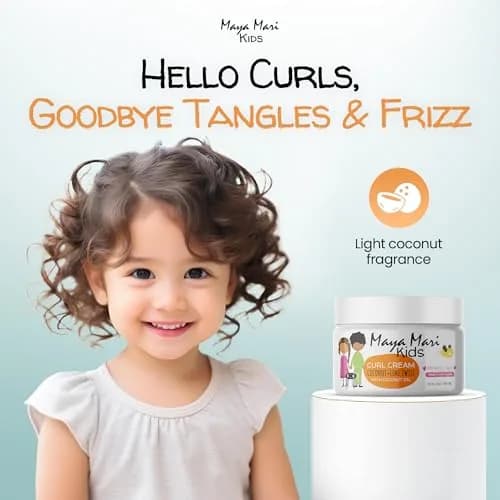 MAYA MARI Kids Curl Cream Coconut Lime Twist 355ml (12 oz) | Defines Curls, Tames Frizz, Kid-Safe Formula thumbnail 6