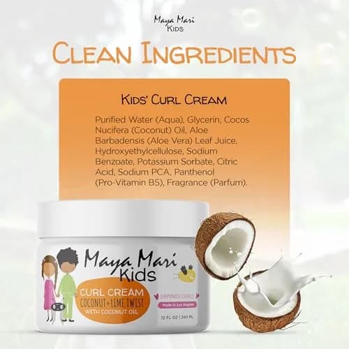 MAYA MARI Kids Curl Cream Coconut Lime Twist 355ml (12 oz) | Defines Curls, Tames Frizz, Kid-Safe Formula thumbnail 7
