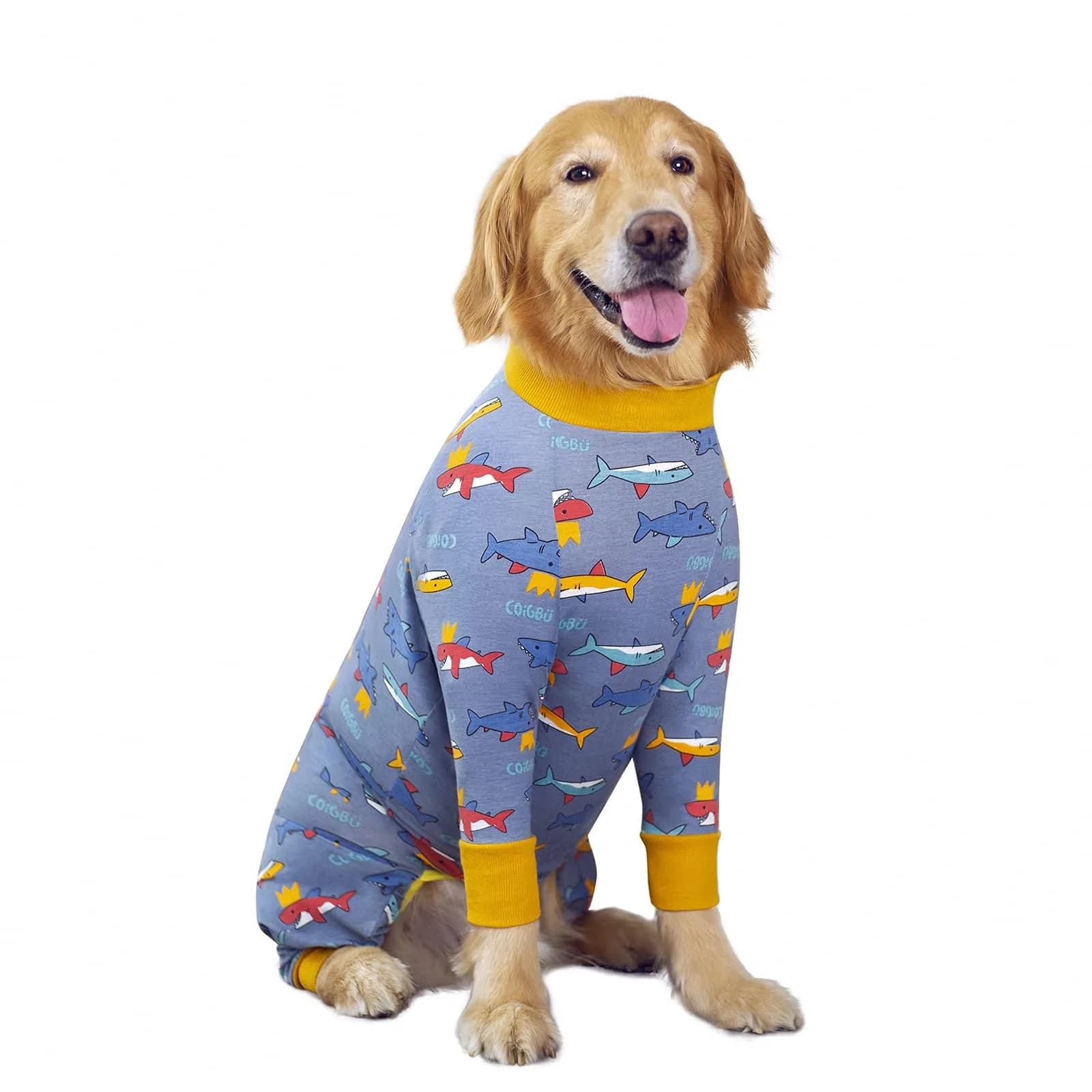 Yeapeeto Dog Recovery Suit After Surgery Medium Large | Post-Op Pet Clothing for Large Breeds — Grey Shark / 2XL