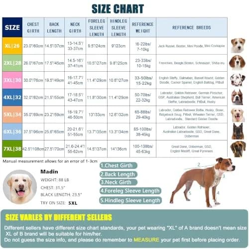 Yeapeeto Dog Recovery Suit After Surgery Medium Large | Post-Op Pet Clothing for Large Breeds thumbnail 2