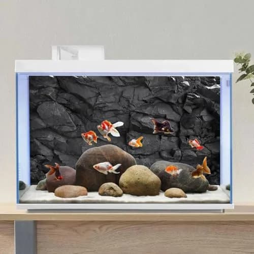 AWERT Black Rock Aquarium Backdrop 180x60cm (72x24in) | Realistic HD Stone Texture thumbnail 4