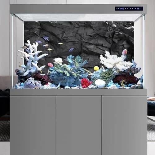 AWERT Black Rock Aquarium Backdrop 180x60cm (72x24in) | Realistic HD Stone Texture thumbnail 5