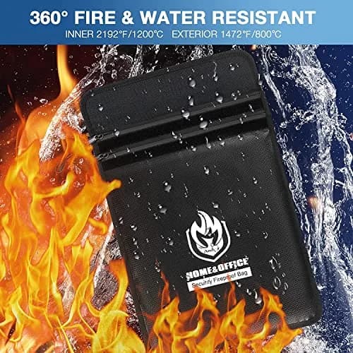 andyer 2 Pockets Fireproof Document Bag 38cm x 28cm (15"x11") | UL Certified Fire & Water Resistant thumbnail 2
